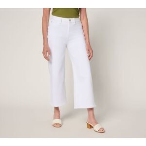 Warp + Weft Women's Pants Sz 0 NCE Cropped Wide Leg Jeans White A700712